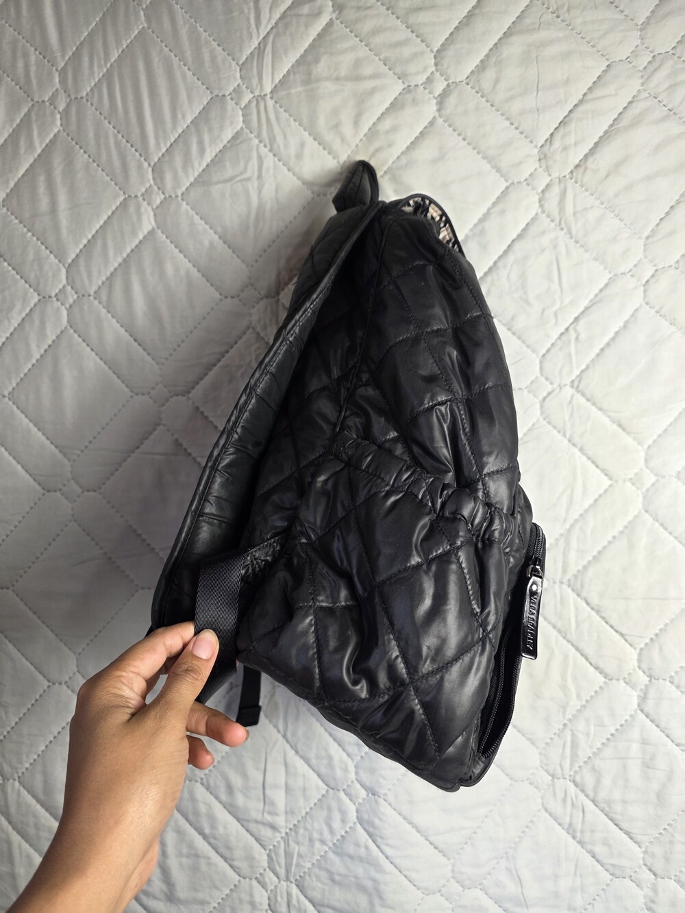 Vera Bradley Ultimate Backpack Solid Black Quilted Multipocket - Picture 3 of 10